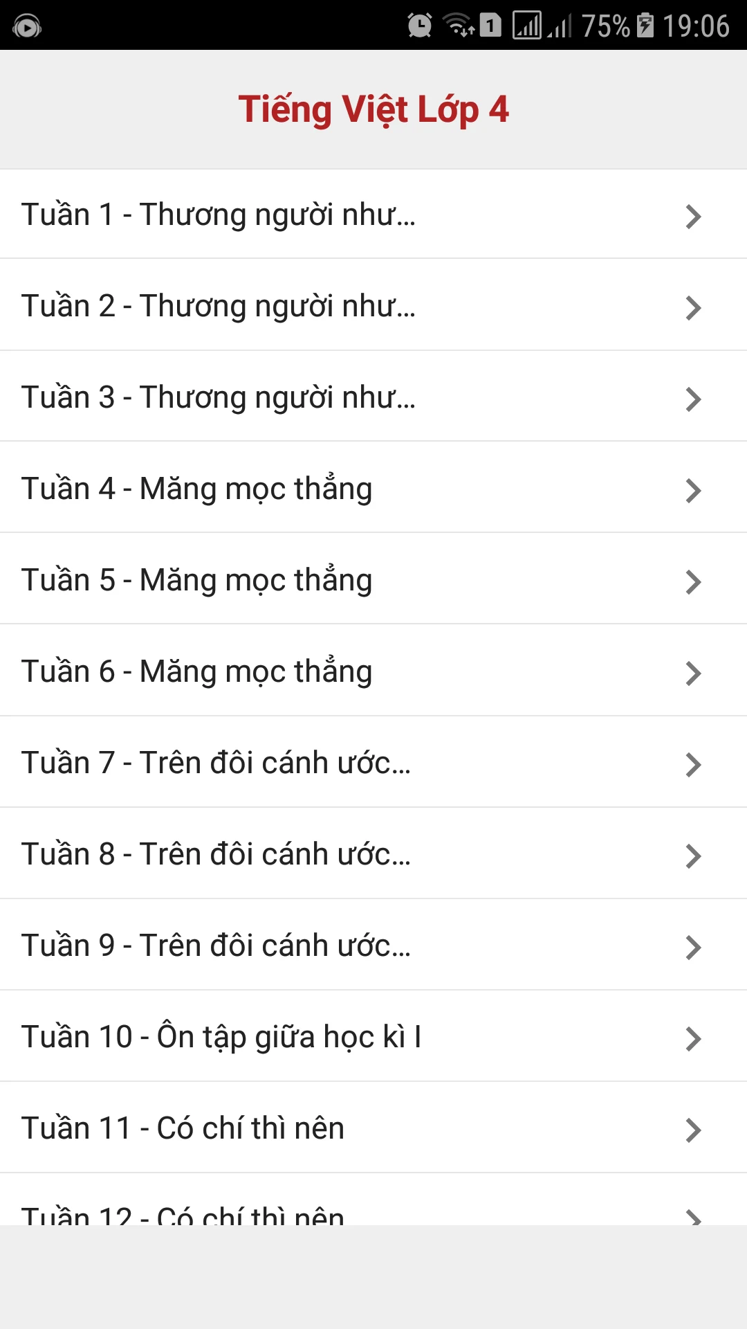Tieng Viet Lop 4 screenshot